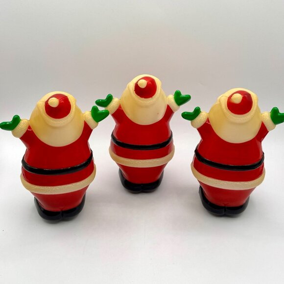 Vintage Blow Mold Santa Claus Set Of 3 Light Path Finder Markers Set by Ashland - Picture 6 of 6
